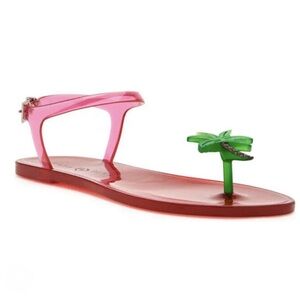 KATY PERRY Geli Sandal In Palm Tree Red Transparent